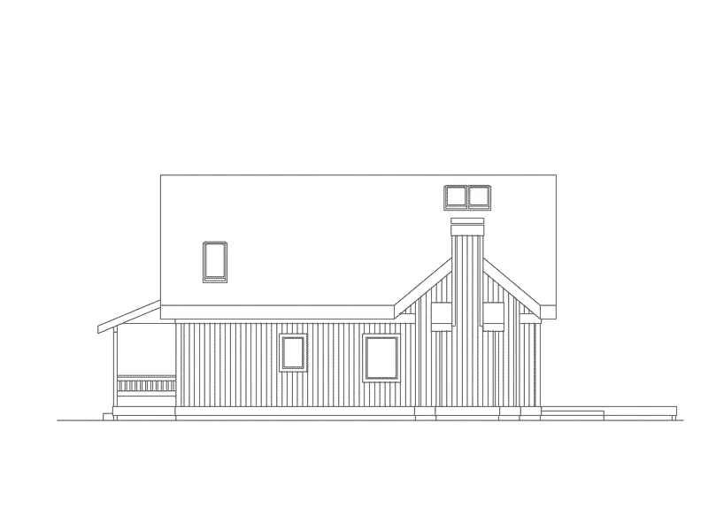 A-Frame House Plan Right Elevation - Riverside Vacation Home 014D-0016 - Shop House Plans and More