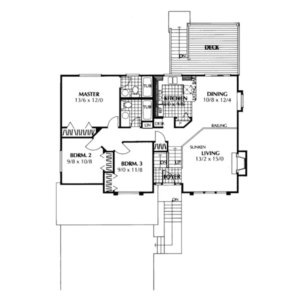 Ranch House Plan First Floor - Brinkley Modern Home 015D-0002 - Search House Plans and More