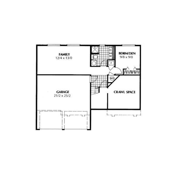 Ranch House Plan Lower Level Floor - Brinkley Modern Home 015D-0002 - Search House Plans and More