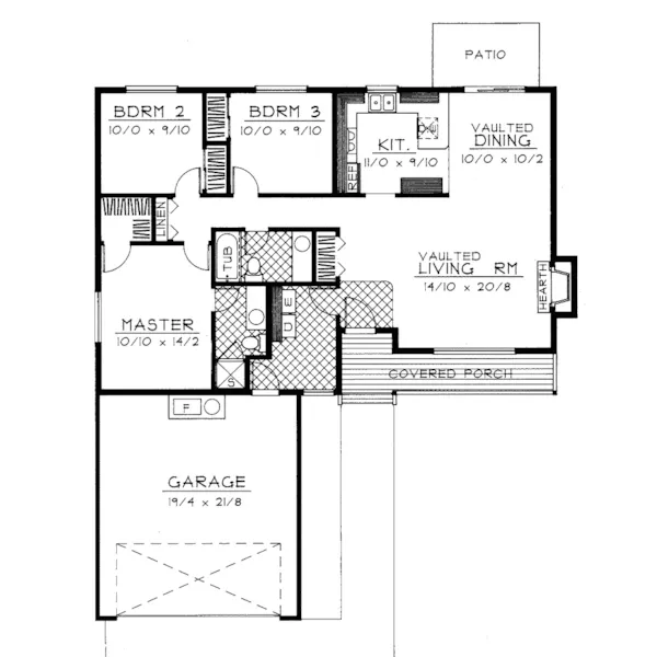 Country House Plan First Floor - Bigbee Country Home 015D-0006 - Search House Plans and More