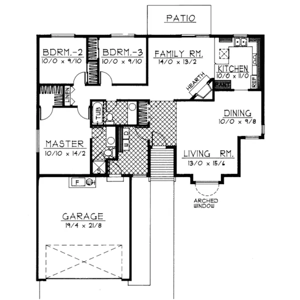 Country House Plan First Floor - Prairie Point Ranch Home 015D-0007 - Shop House Plans and More