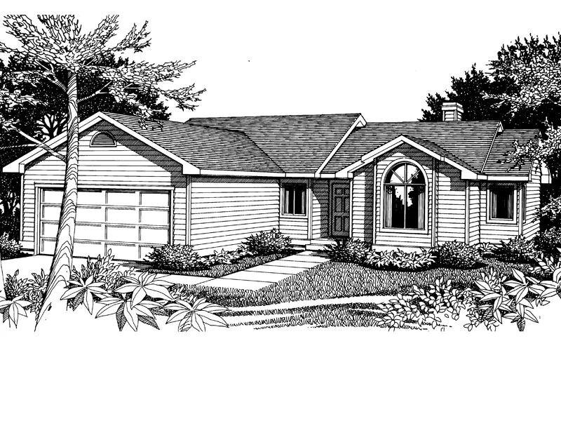 Country House Plan Front Image of House - Prairie Point Ranch Home 015D-0007 - Shop House Plans and More
