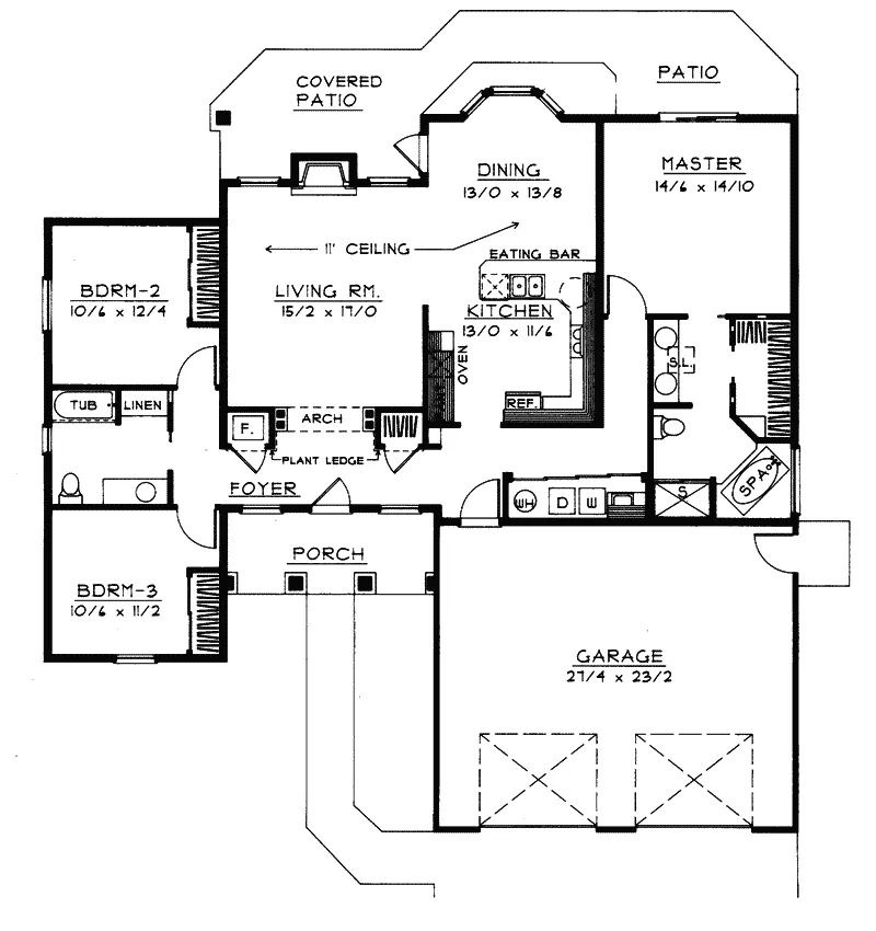 Ranch House Plan First Floor - Goodman Handicap Accessible Home 015D-0008 - Search House Plans and More