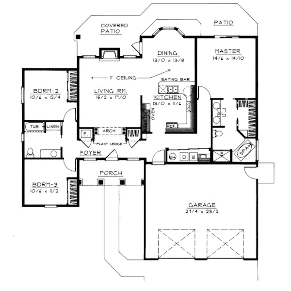 Ranch House Plan First Floor - Goodman Handicap Accessible Home 015D-0008 - Search House Plans and More