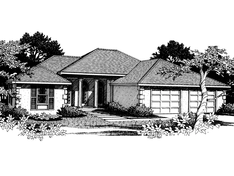 Florida House Plan Front Image of House - Goodman Handicap Accessible Home 015D-0008 - Search House Plans and More