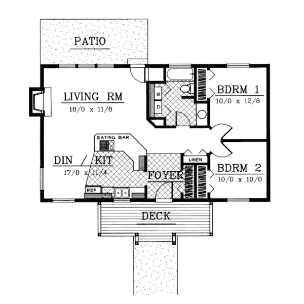 Country House Plan First Floor - Benton Cove Cottage Home 015D-0009 - Search House Plans and More