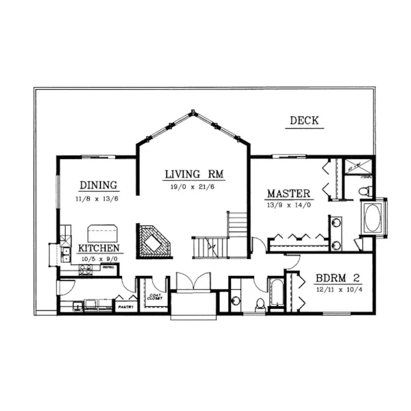 Modern House Plan First Floor - Tinsley A-Frame Vacation Home 015D-0010 - Shop House Plans and More