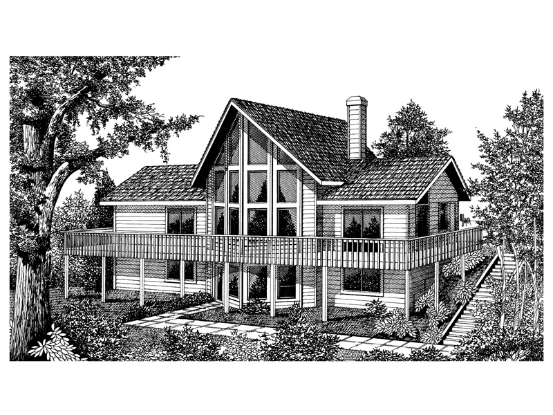 Modern House Plan Front Image of House - Tinsley A-Frame Vacation Home 015D-0010 - Shop House Plans and More