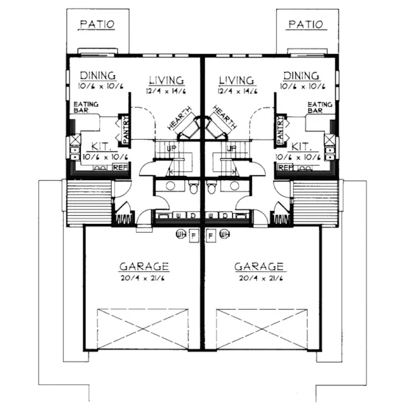 Ranch House Plan First Floor - Ainsley Two-Story Duplex 015D-0011 - Search House Plans and More