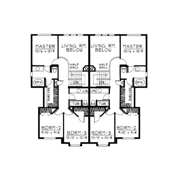 Ranch House Plan Second Floor - Ainsley Two-Story Duplex 015D-0011 - Search House Plans and More