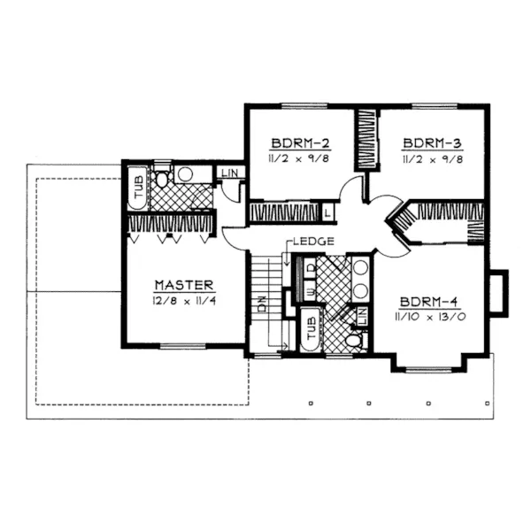 Farmhouse Plan Second Floor - Blakely Country Home 015D-0012 - Search House Plans and More