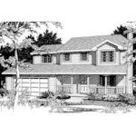 Two-Story Country Style House With Covered Porch