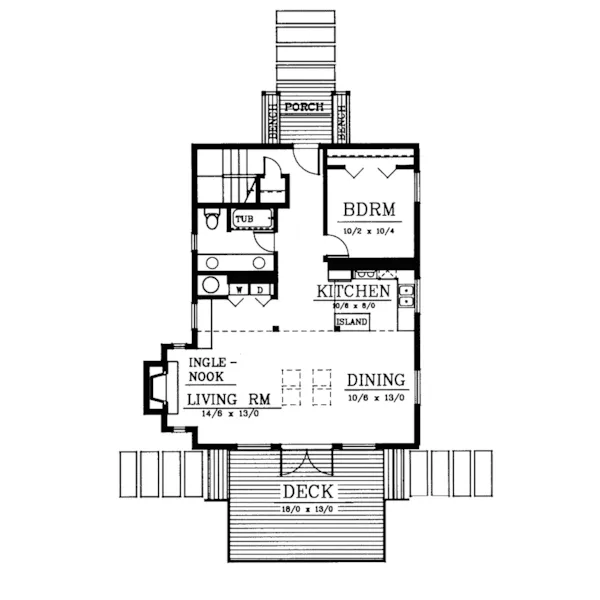 Vacation House Plan First Floor - Piney Woods Vacation Home 015D-0015 - Shop House Plans and More