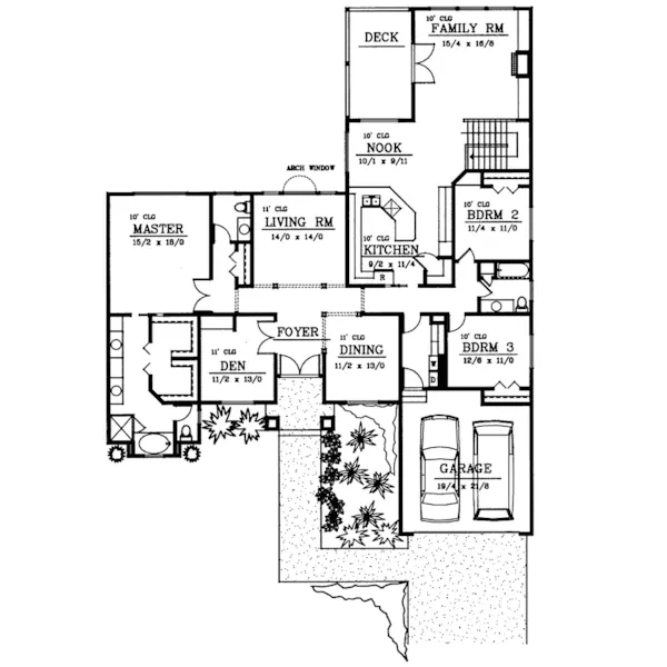 Sunbelt House Plan First Floor - Hamburg Spanish Style Home 015D-0018 - Search House Plans and More