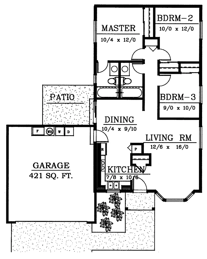 Traditional House Plan First Floor - Nola Country Ranch Home 015D-0019 - Shop House Plans and More