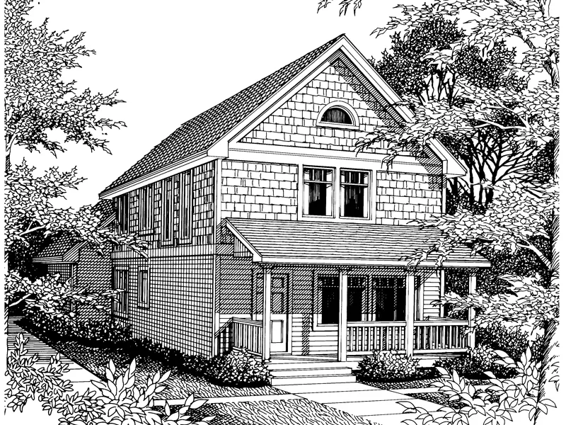 Shingle House Plan Front Image of House - Sibley Country Farmhouse 015D-0021 - Shop House Plans and More