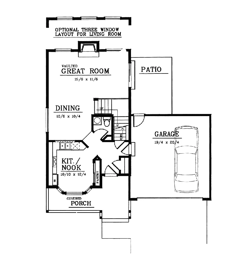 Country House Plan First Floor - Kingston Prairie Style Home 015D-0022 - Search House Plans and More