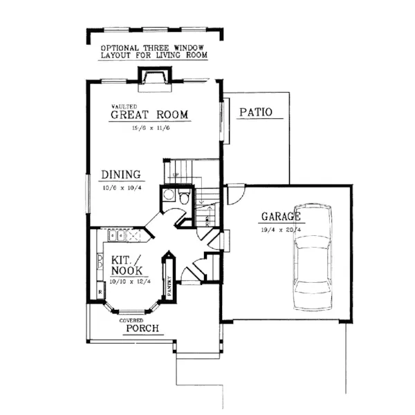 Craftsman House Plan First Floor - Kingston Prairie Style Home 015D-0022 - Search House Plans and More