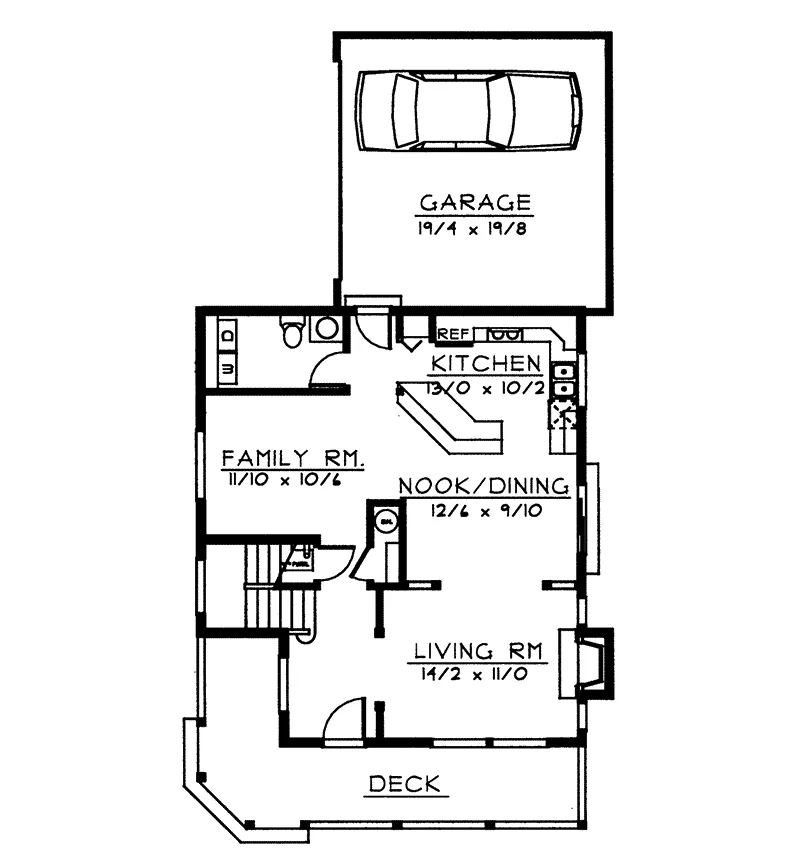 Arts & Crafts House Plan First Floor - Sandersville Craftsman Home 015D-0023 - Shop House Plans and More
