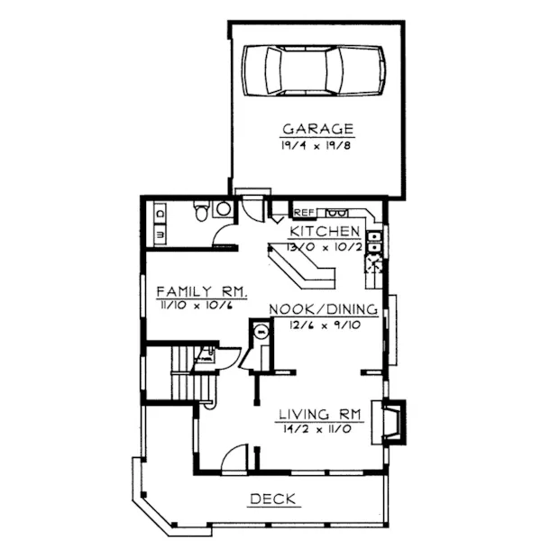 Southern House Plan First Floor - Sandersville Craftsman Home 015D-0023 - Shop House Plans and More