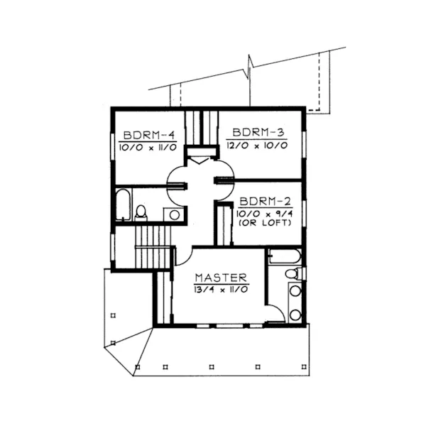 Southern House Plan Second Floor - Sandersville Craftsman Home 015D-0023 - Shop House Plans and More