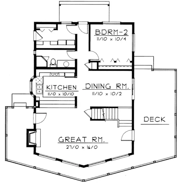 Rustic House Plan First Floor - Lampton A-Frame Style Home 015D-0026 - Shop House Plans and More