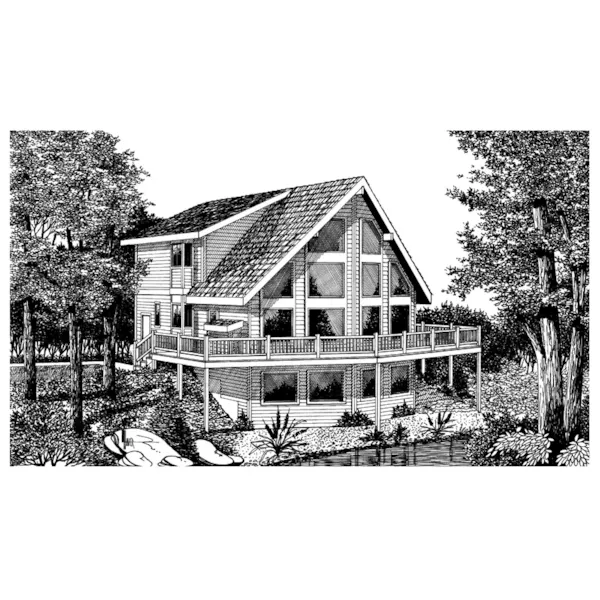 Rustic House Plan Front Image of House - Lampton A-Frame Style Home 015D-0026 - Shop House Plans and More