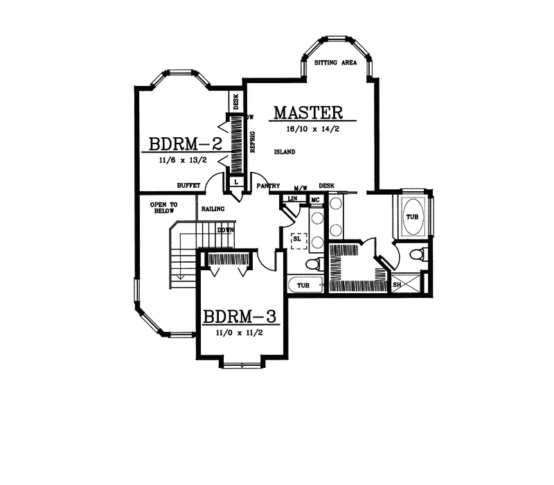 Country House Plan Second Floor - Bassfield Craftsman Home 015D-0027 - Search House Plans and More