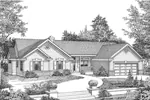 Ranch House Plan Front Image of House - Whitfield Ranch Home 015D-0030 - Shop House Plans and More