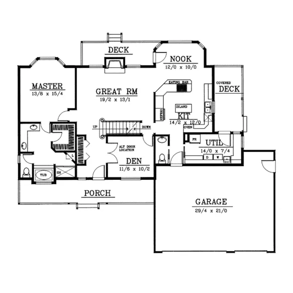 Traditional House Plan First Floor - Beaumont New England Style Home 015D-0031 - Search House Plans and More