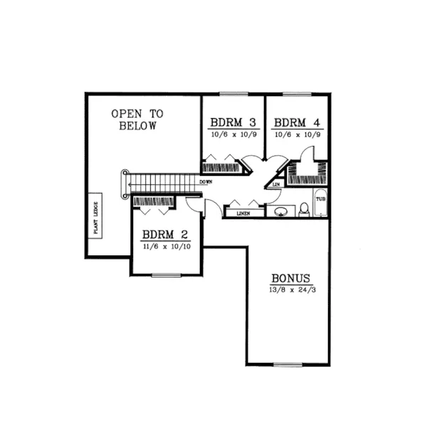 Traditional House Plan Second Floor - Beaumont New England Style Home 015D-0031 - Search House Plans and More