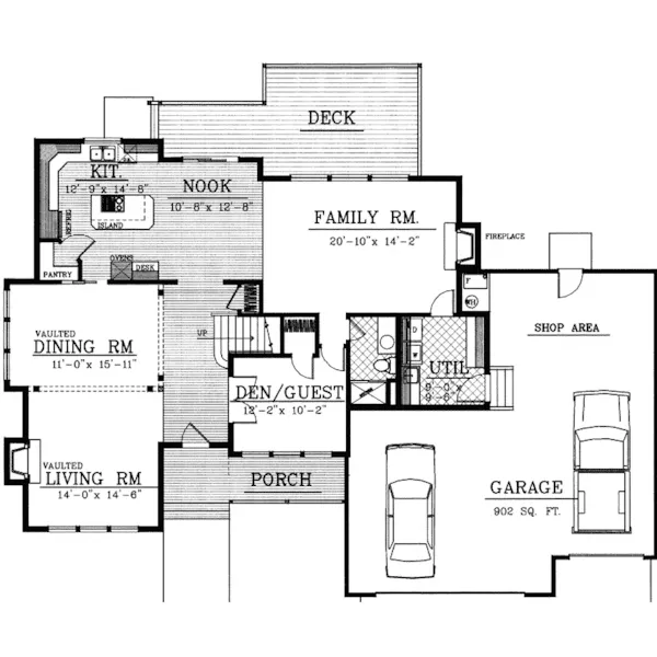 Contemporary House Plan First Floor - Bexley Traditional Home 015D-0032 - Search House Plans and More