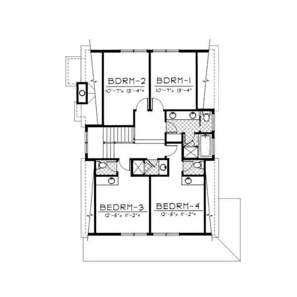 Cabin & Cottage House Plan Second Floor - Concord Mill Craftsman Home 015D-0037 - Search House Plans and More