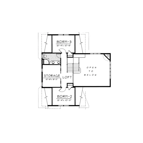 Arts & Crafts House Plan Second Floor - Castlewood Craftsman Home 015D-0038 - Search House Plans and More