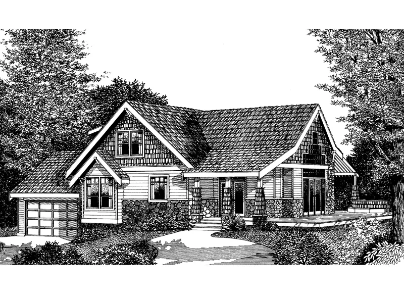 Craftsman House Plan Front Image of House - Castlewood Craftsman Home 015D-0038 - Search House Plans and More