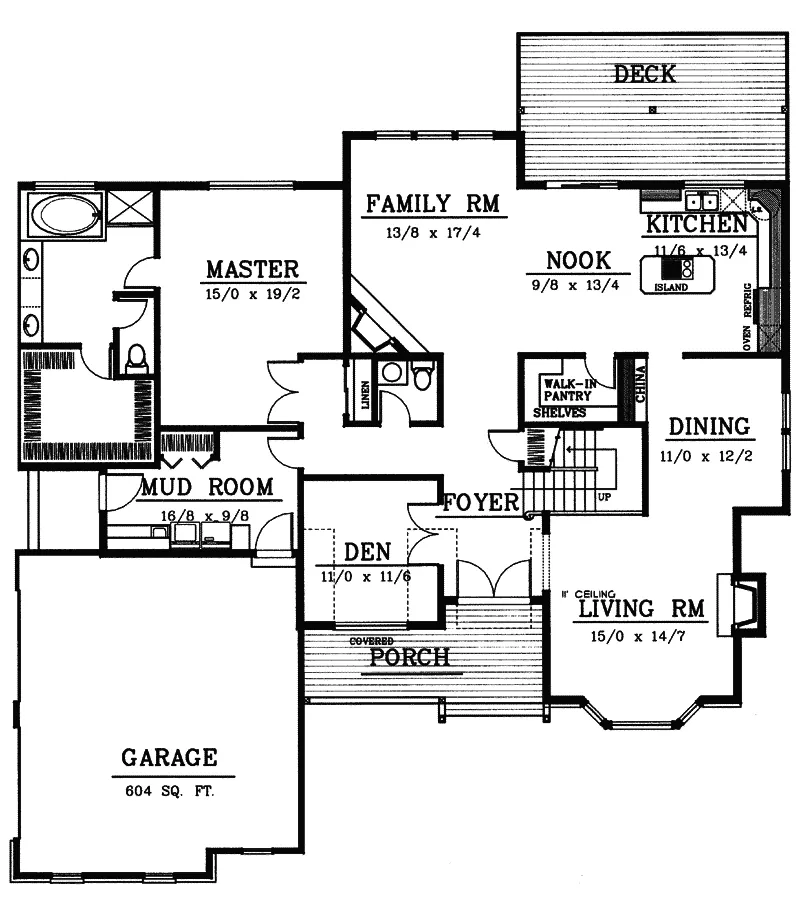Traditional House Plan First Floor - Forest Hills Country Home 015D-0040 - Search House Plans and More