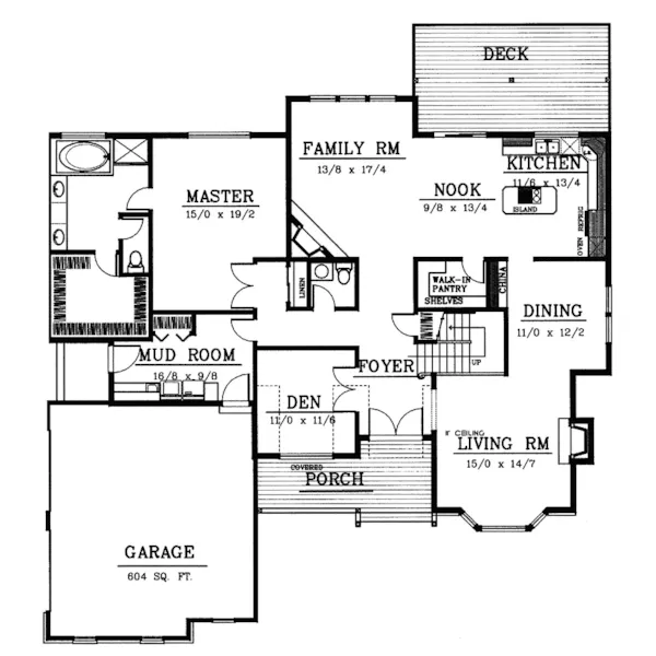 Southern House Plan First Floor - Forest Hills Country Home 015D-0040 - Search House Plans and More