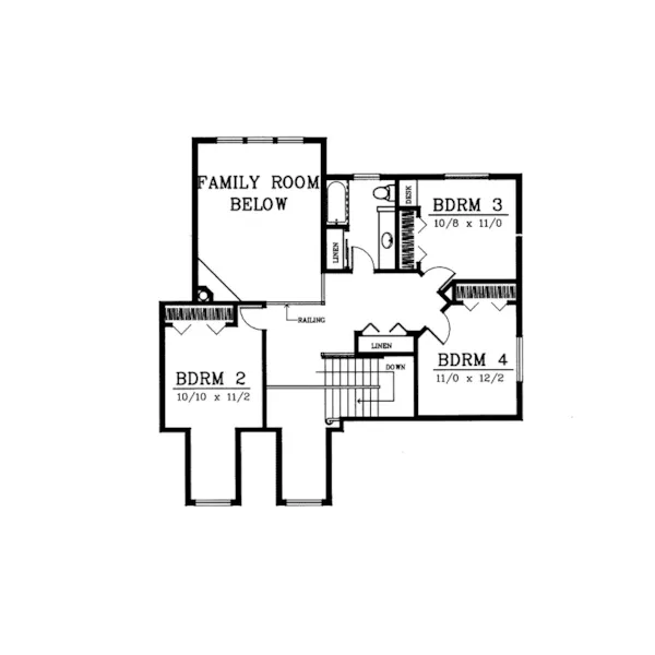 Southern House Plan Second Floor - Forest Hills Country Home 015D-0040 - Search House Plans and More