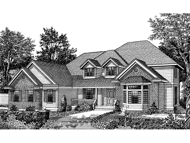 Traditional House Plan Front Image of House - Forest Hills Country Home 015D-0040 - Search House Plans and More