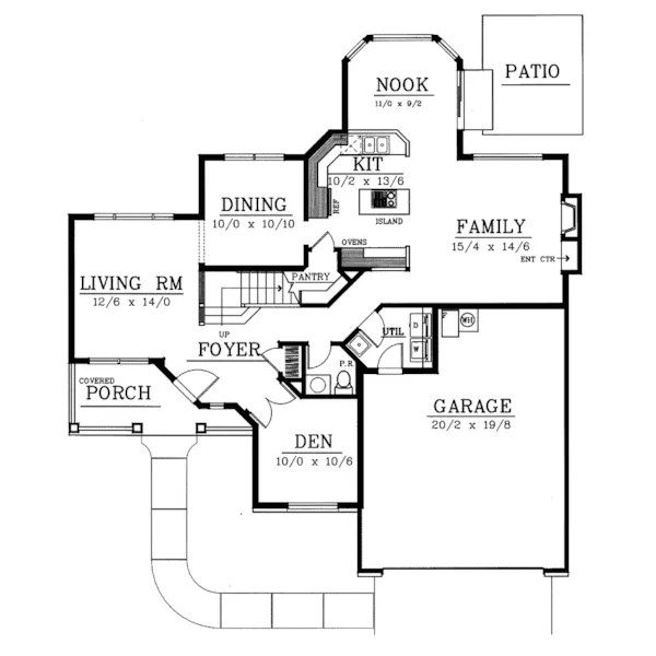 Country House Plan First Floor - Calverton Pond Craftsman Home 015D-0042 - Search House Plans and More