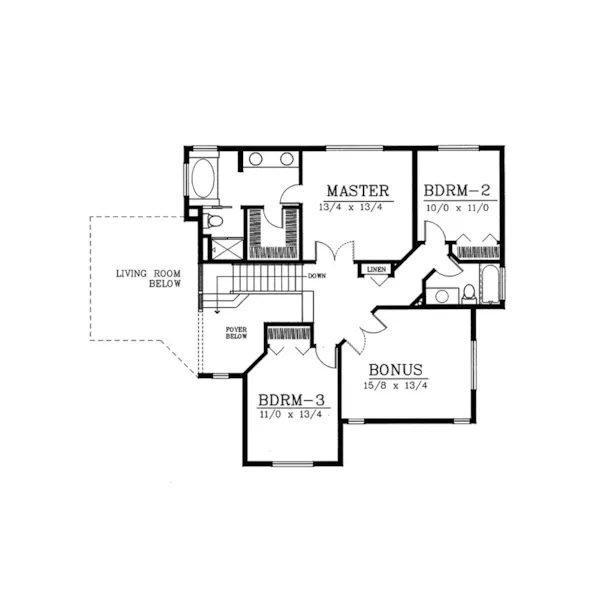 Country House Plan Second Floor - Calverton Pond Craftsman Home 015D-0042 - Search House Plans and More