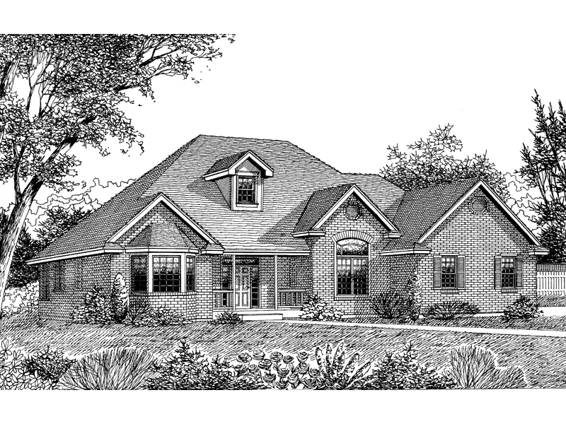 European House Plan Front Image of House - Charbonier Creek Ranch Home 015D-0043 - Search House Plans and More