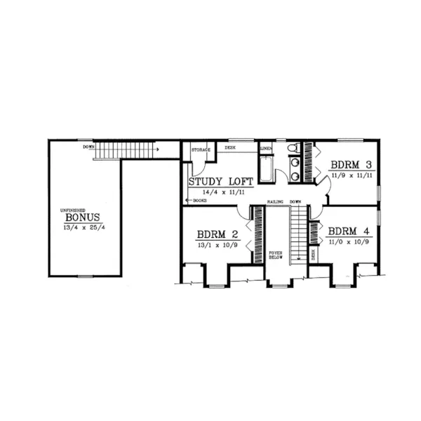 Country House Plan Second Floor - Cottage Hill Cape Cod Style Home 015D-0045 - Search House Plans and More