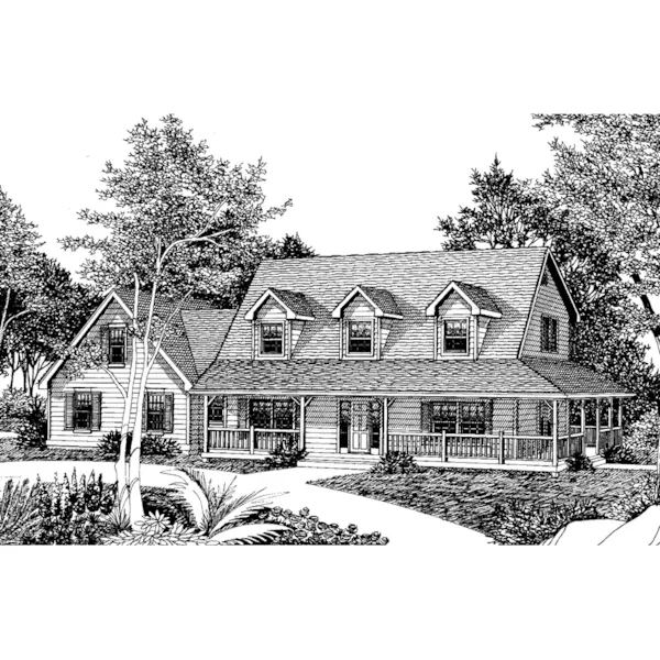 Country House Plan Front Image of House - Cottage Hill Cape Cod Style Home 015D-0045 - Search House Plans and More