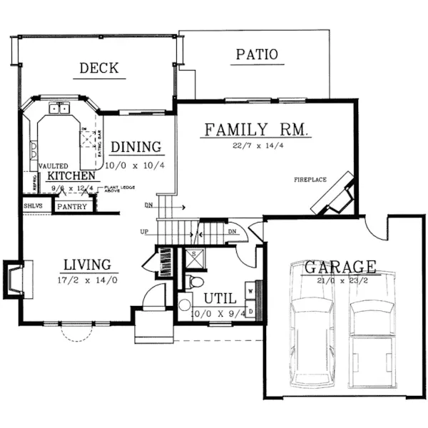 Southern House Plan First Floor - Chouteau Park Southern Home 015D-0051 - Search House Plans and More