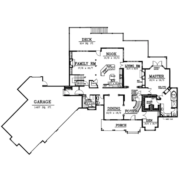 Country House Plan First Floor - Litzsinger Bend Country Home 015D-0056 - Shop House Plans and More