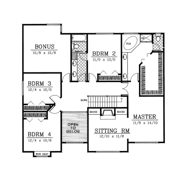 Craftsman House Plan Second Floor - Chesnut Hill Craftsman Home 015D-0057 - Search House Plans and More