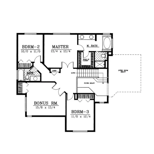 Traditional House Plan Second Floor - Concordia Place Country Home 015D-0058 - Search House Plans and More