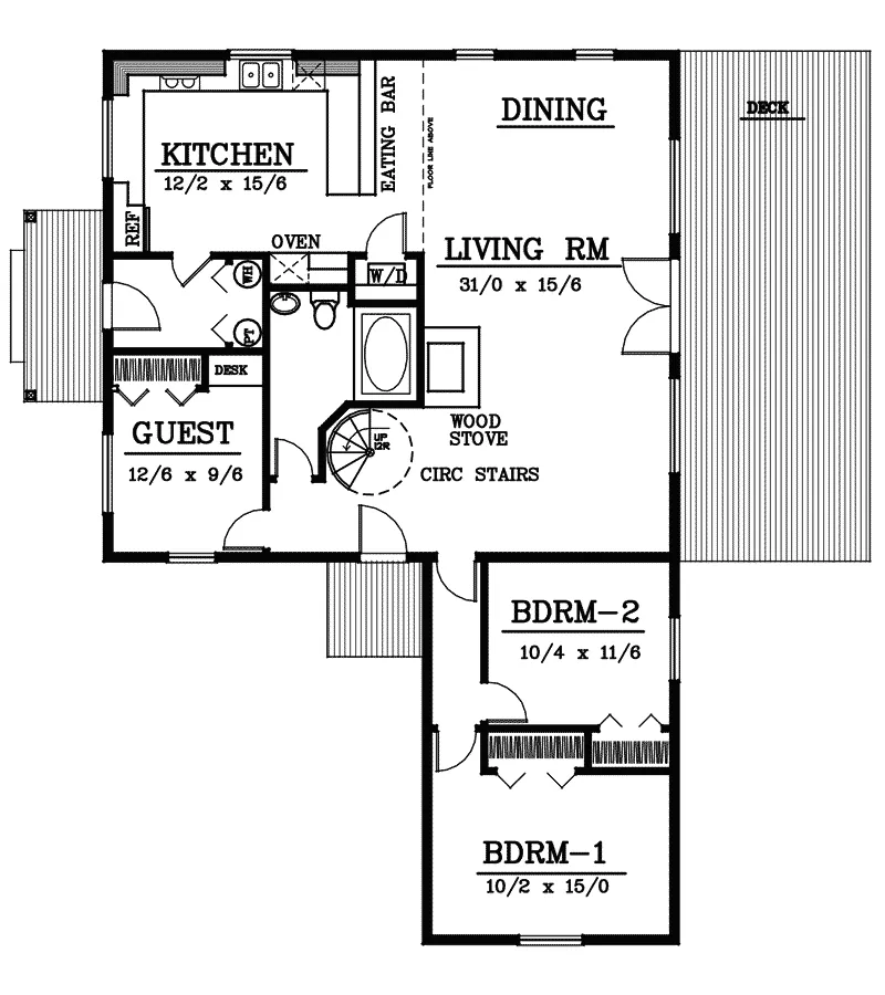 Lake House Plan First Floor - Clinton Hill Atrium Home 015D-0061 - Search House Plans and More