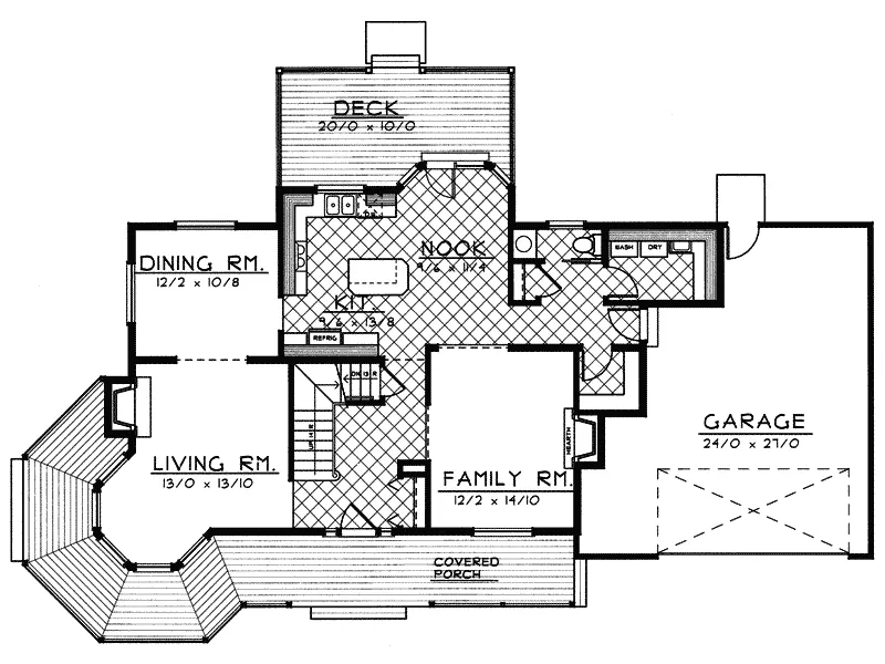 Victorian House Plan First Floor - Gladstone Place Country Home 015D-0062 - Search House Plans and More